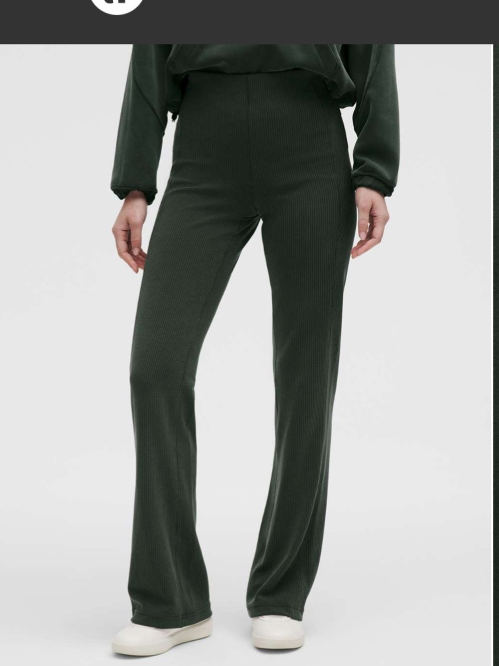 Lululemon Ribbed Softstreme Flared Pant Regular Rainforest Green Women's 10